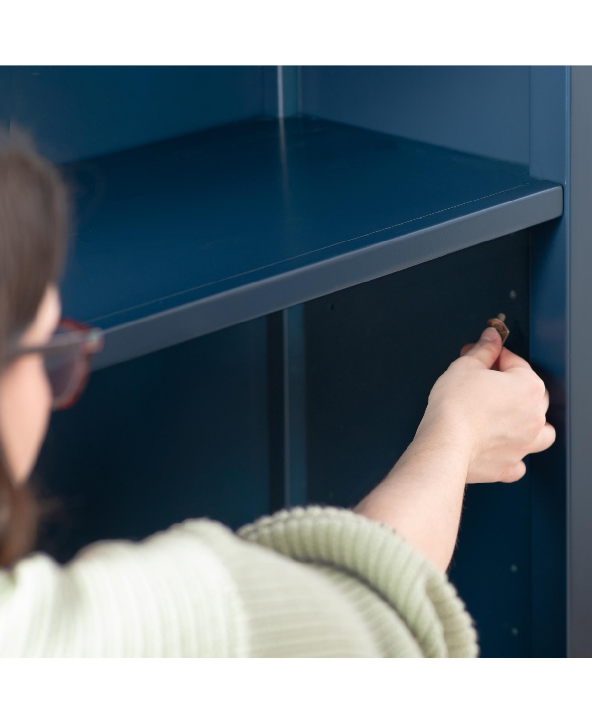 Guidecraft Taiga 3-Shelf Bookcase - Navy: 42" Bookshelf and Storage Unit for Bedrooms or Playrooms, Wooden Shelving Books, Toys, School Supplies