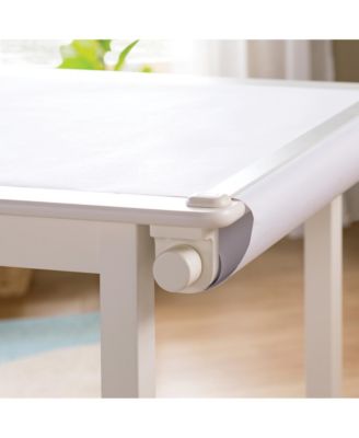 Design Studio – White: 3-in-1 Kids Art Table & Stool, Writing, Painting & Drafting Table w/ Craft Storage & Bins, Art Easel with Paper Roll