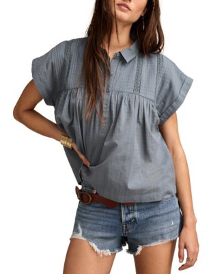 Lucky Brand - Women's Collared Peplum Tunic Top