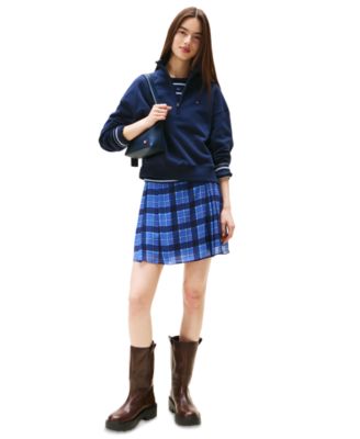 Women's Boxy Cotton Flag-Logo Sweatshirt 