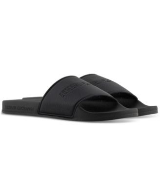 A|X Armani Exchange - Men's Logo Embossed Slip-On Slide Sandals