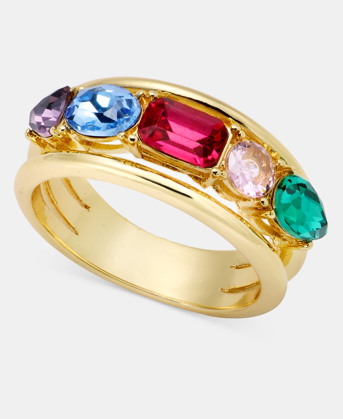 On 34th Multicolor Crystal Band Ring, Macy's Exclusive In Gold