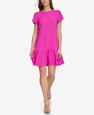 DKNY - Women's Drop-Waist Tulip-Sleeve Dress