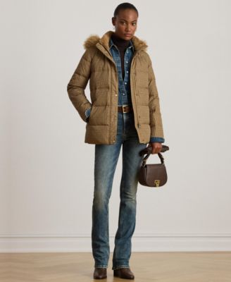 【Lauren Ralph Lauren】Faux-Fur Hooded パファー コート Lauren Ralph Lauren Women's Faux-Fur Hooded Puffer Coat - Macy's