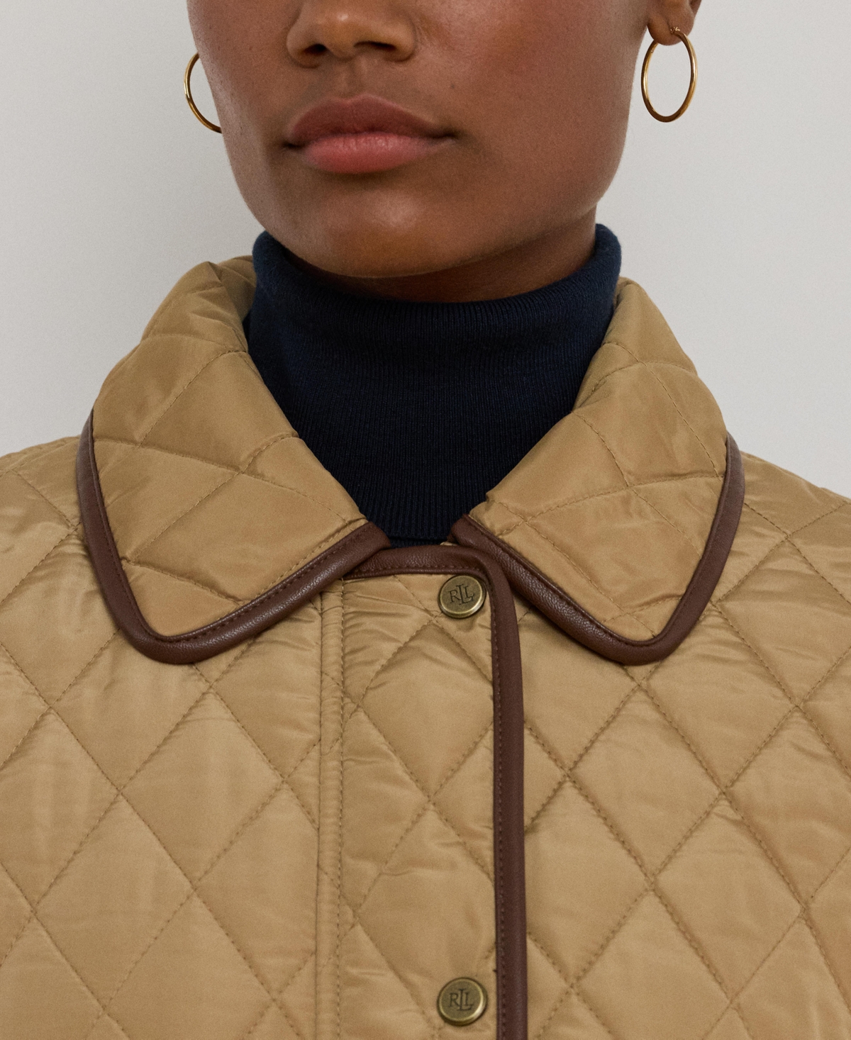 Ralph Lauren Women's Quilted Velboa-lined Coat In Brown