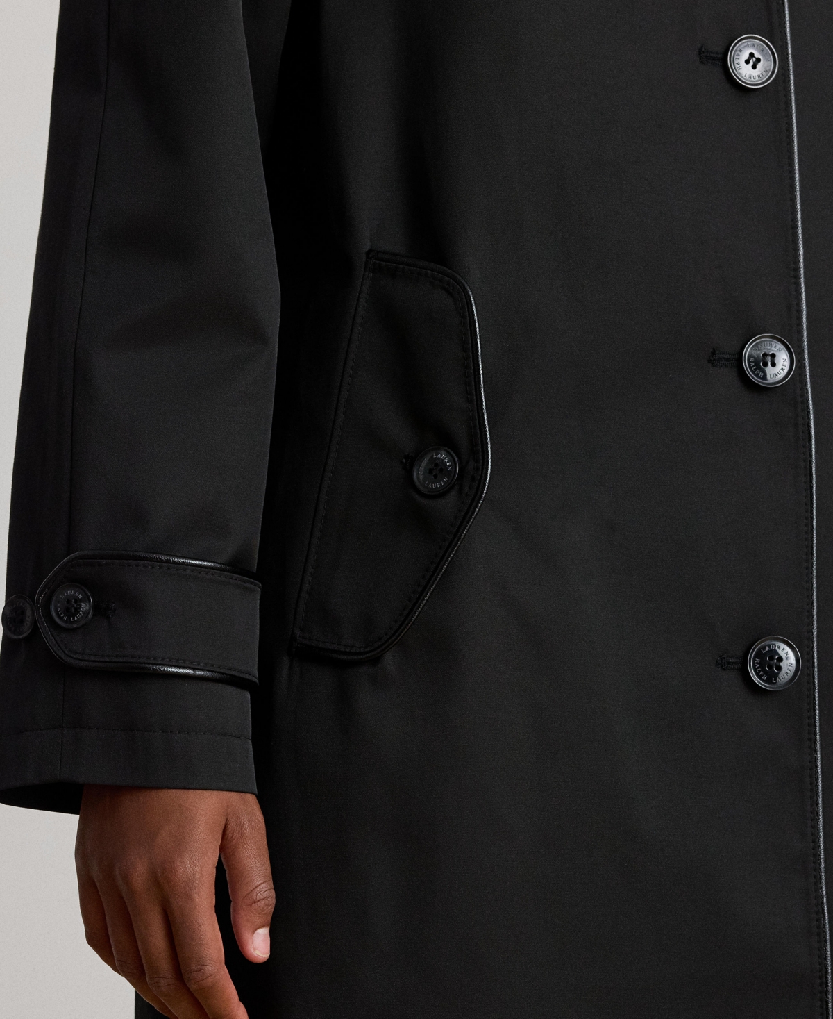 Ralph Lauren Women's Buttoned Maxi Trench Coat In Black