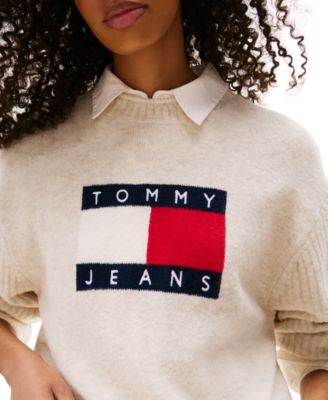 Women's Melange-Flag Crewneck Sweater