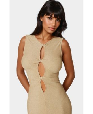 Women's Twist Front Cut Out Maxi Dress