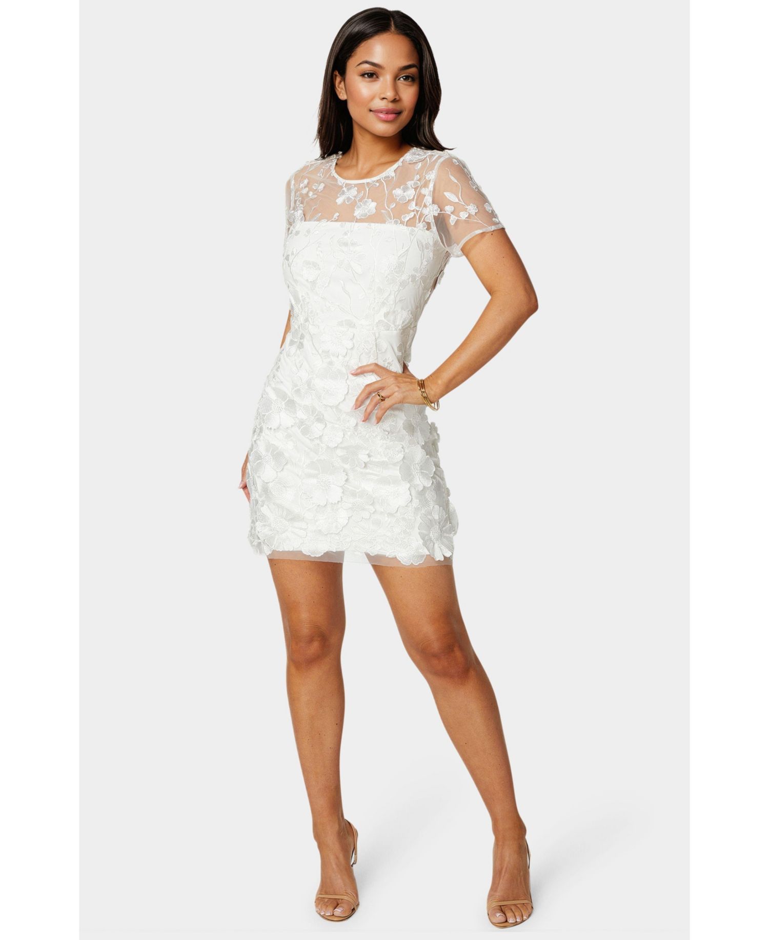 Women's 3D Floral Fit and Flare Mini Dress