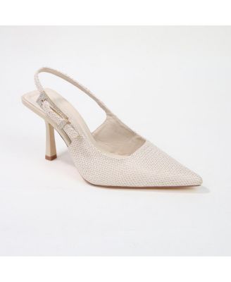 Chrysanthemum Raffia Slingback Pump Heels