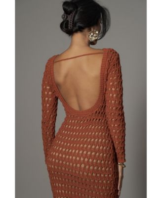 Women's Terra Cotta Serene Wonders Crochet Dress