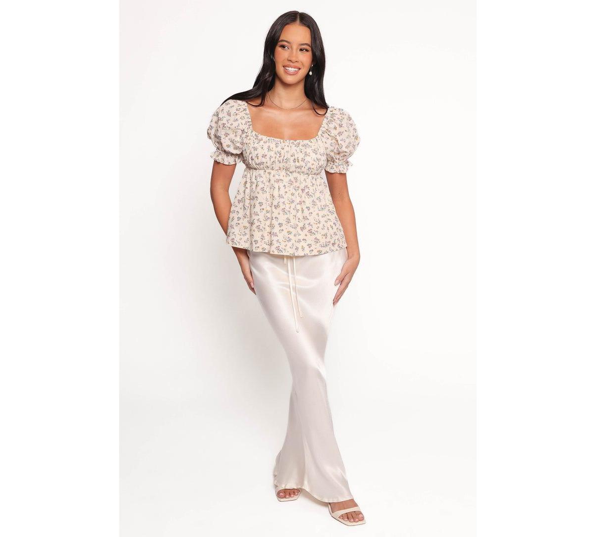 Women's Rhiannon Bow Back Top - Cream multi floral