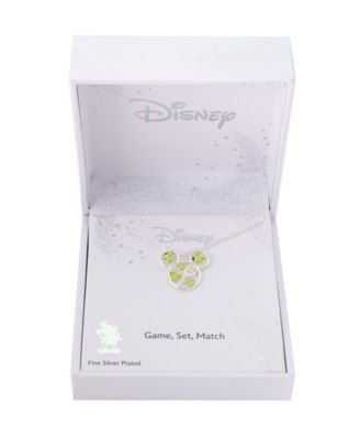 Mickey Mouse Cubic Zirconia Tennis Pendant Necklace