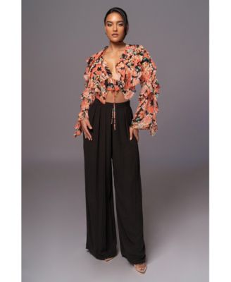 Women's Floral Yvanna Ruffle Top