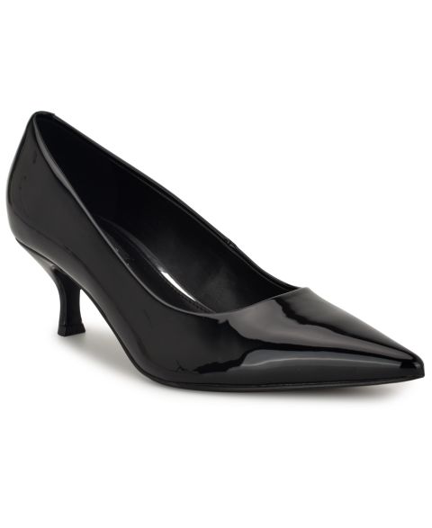 Женские туфли Nine West Sisko Tapered Kitten Heel Pumps, цвет: Чёрный лаковый