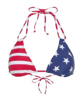 Women's American Flag Triangle Bikini Swimsuit Top Bra Sizing