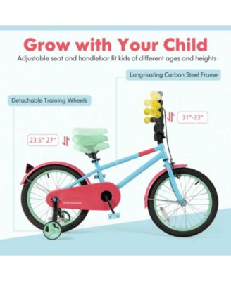 Kids Bike with Adjustable Handlebar and Saddle Blue