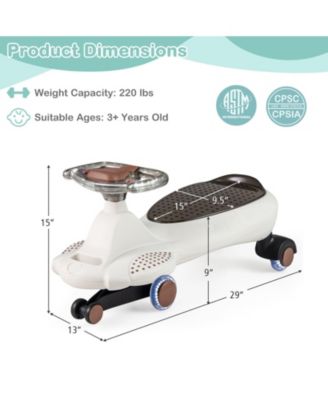 Wiggle Car with Hauling Rope Ride on Toy with Under-Seat Storage