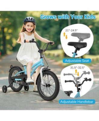 Kids Bike 16-Inch Children Training Bicycle with 2 Brake for 3-8 Years Old