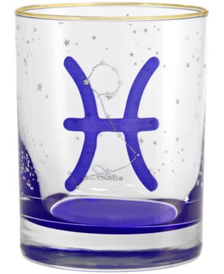 Pisces Zodiac Double Old-Fashioned Glass, Set of 2