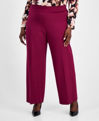 Plus Size Pull-On Wide-Leg Pants