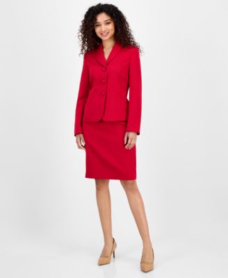 Le Suit - Women's Shawl-Collar Jacket & Pencil Skirt Suit