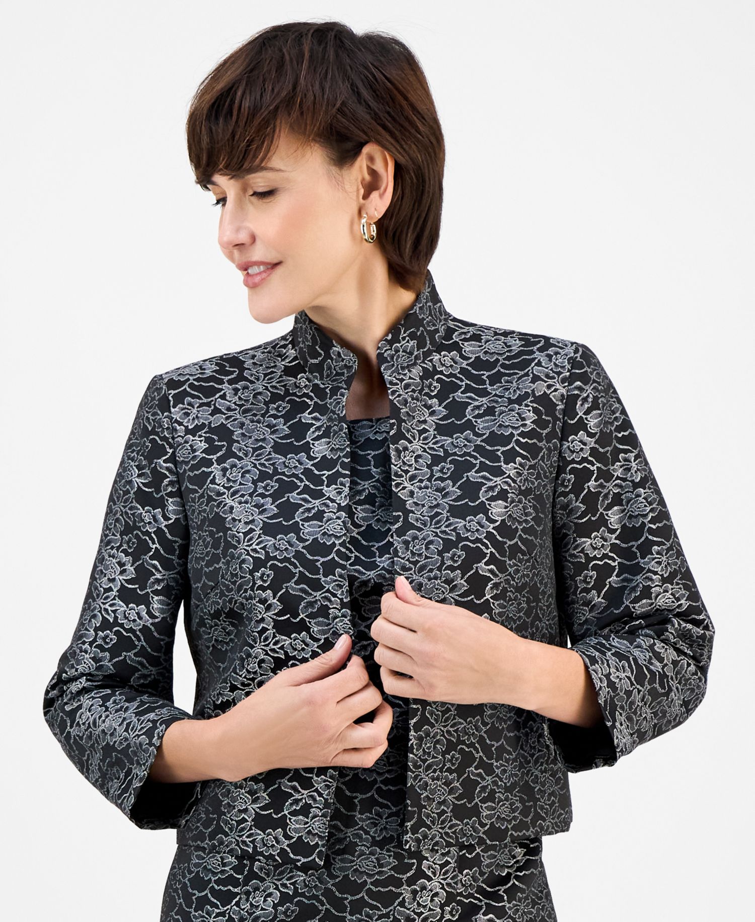 Women's Open-Front Jacket & Sleeveless 2 Piece Dress Suit