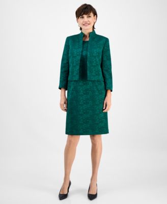 Women's Open-Front Jacket & Sleeveless Dress Suit Set