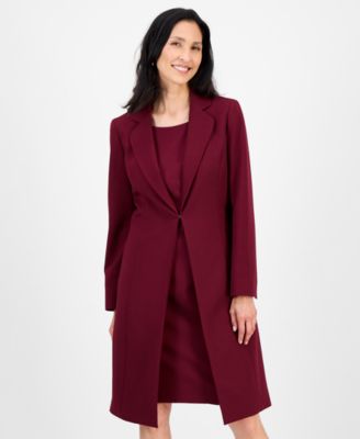 Women's Topper Jacket & Sleeveless Dress Suit Set, Regular & Petite