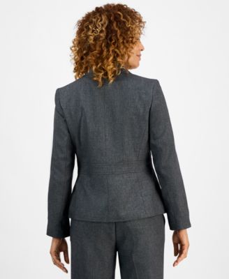 Women's Notched Collar Wide-Leg Pantsuit Set, Regular & Petite