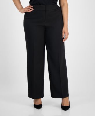 Plus Size Framed Plaid Belted Wide-Leg Pantsuit Set