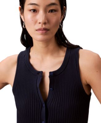 Women's Smooth Cotton Rib Sweater Tank