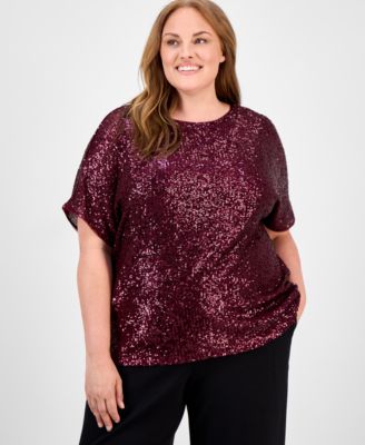Anne Klein - Plus Size Sequin Top