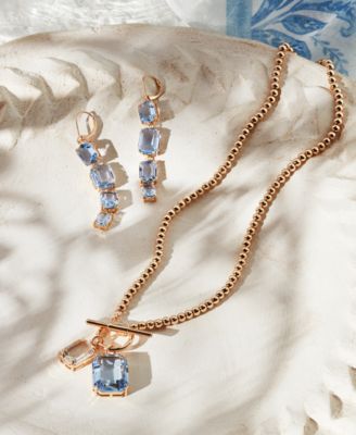 Gold-Tone Mixed Stone 16" Pendant Necklace