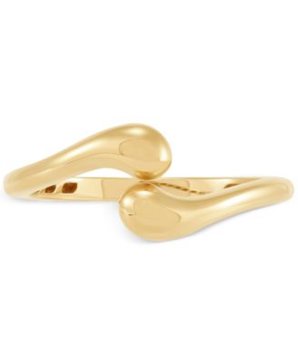 Polished Flared End Skinny Bypass Fashion Ring in 10k Gold