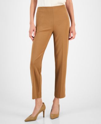 Petite Hollywood-Waist Pull-On Ankle Pants