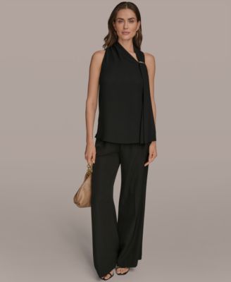 Women's Sleeveless Scarf-Tie Top