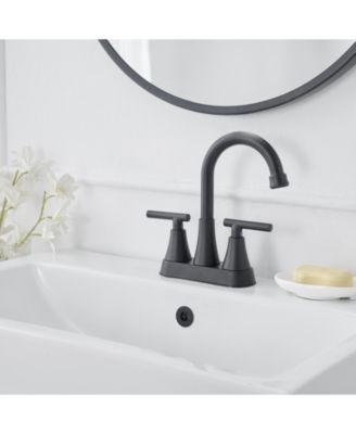 4 in. Centerset 2-Handle High-Arc Bathroom Faucet in Matte Black