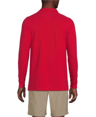 Men's School Uniform Long Sleeve Mesh Polo Shirt