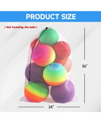 24"x36" Large Mesh Sports Ball Drawstring Bag for Gym Training, Football, Basketball, Swimming (Several Colors Available)