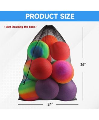 24"x36" Large Mesh Sports Ball Drawstring Bag for Gym Training, Football, Basketball, Swimming (Several Colors Available)