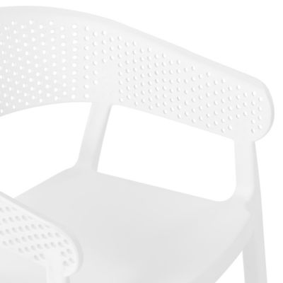 Outdoor Modern Stackable Plastic Resin Patio Dining Armchair (Set of 2)