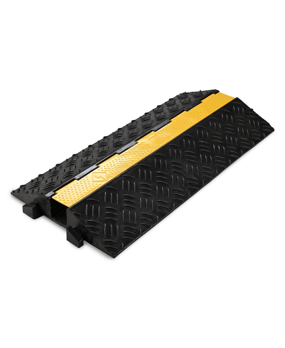 1-Channel Rubber Cable Ramp 40000 Lbs Wire Cord Ramp Driveway Hose Cover Protector Speed Bumps for Driveway Hose Pipe Hider - Natrual