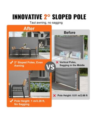 Retractable Side Awning Outdoor Privacy Screen UV Block Waterproof Divider for Patio