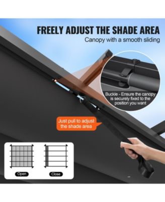 Outdoor Retractable Pergola with Sun Shade Canopy Aluminum