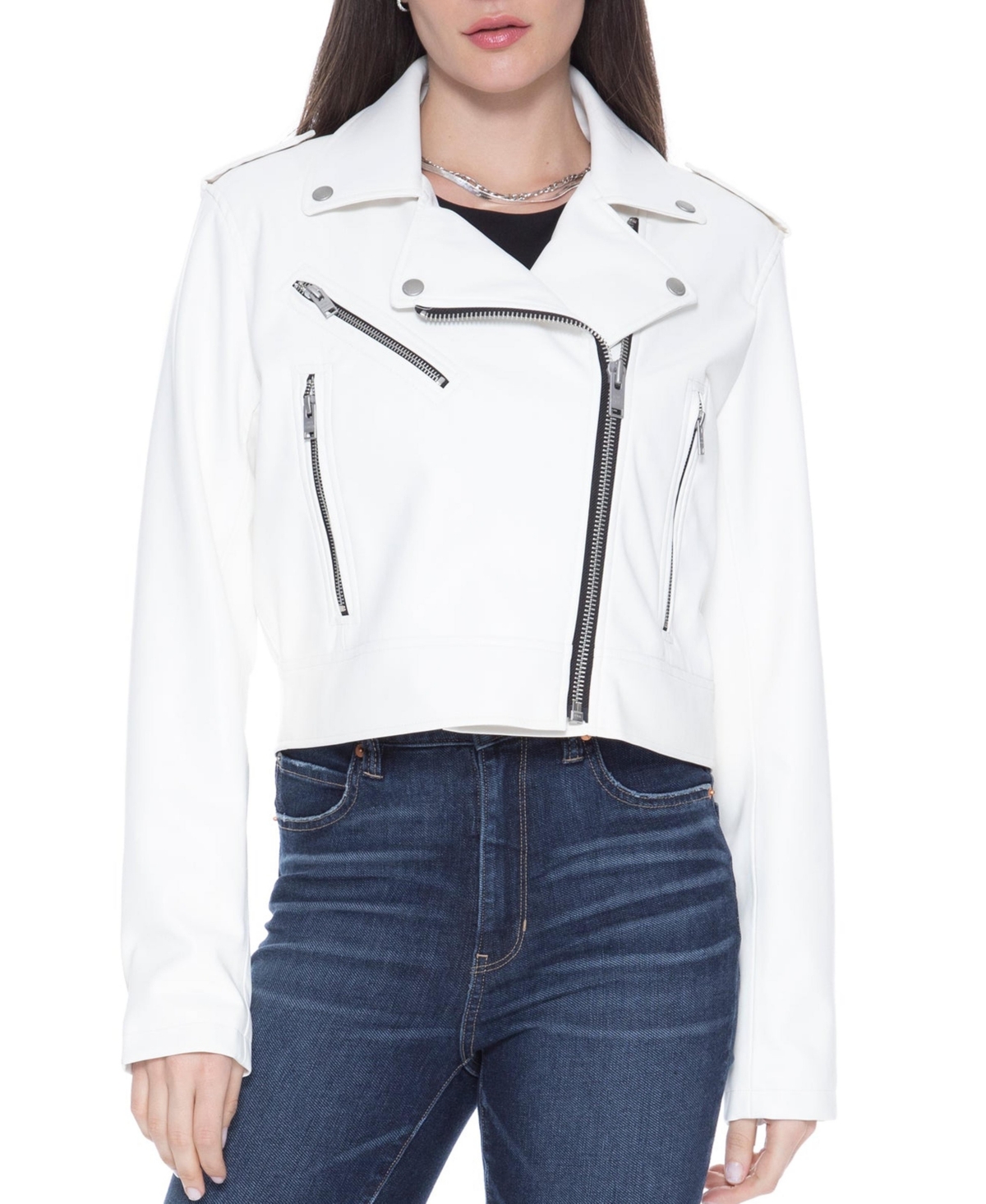 Women's Ride or Die Leather Jacket - Cloud