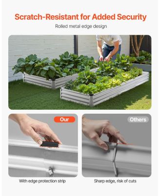 Durable Galvanized Metal Raised Garden Bed Planter Box for Outdoor Gardening