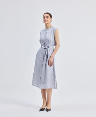 Women's Back Cut Out Linen Dress