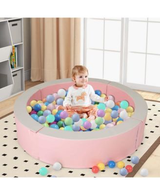 44.5" x 10" Baby Ball Pit Detachable Foam Ball Pit with 50 Colorful Ocean Balls