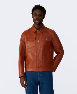 Furniq UK Mens Leather Trucker Jacket Created For Macys 42790₽